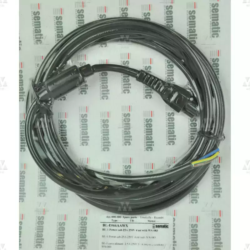 BL-E066AAWX02 | 1 X POWER CABLE FOR SDS CONTROLLER 2,5A 250V L=4MT WITH WS-083 CONNECTOR